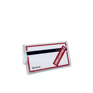 Portacartel tarjeta PVC irrompible 18x10cm