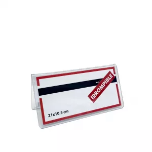 Portacartel tarjeta PVC irrompible 21x10,5cm
