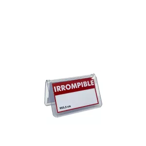 Portacartel tarjeta PVC IRROMPIBLE 9x5,5cm