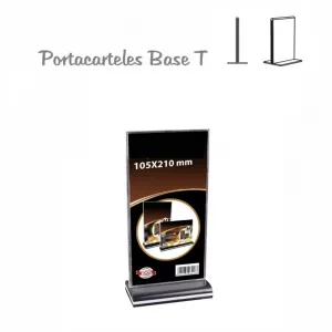 Portacartel poliestireno base T 10,5x21cm