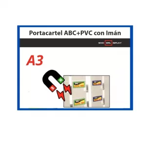 Portacartel ABS+PVC con imán A3