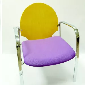 Silla confidente madera con asiento lila