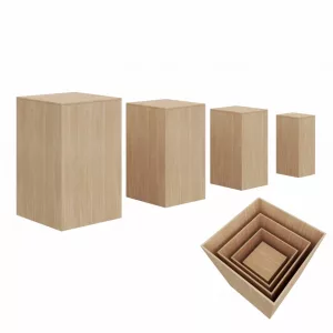 Juego 4 tarimas encajables roble