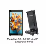 Pantalla LCD 43" con ruedas y autonomía 8 horas