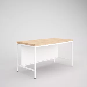 Mesa oficina 1400x700x30mm estructura blanca