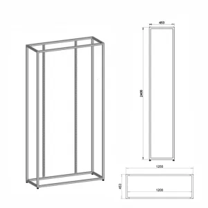 Mueble estantería SQ hierro alto 240cm Negro