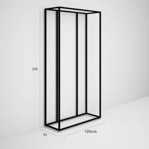 Mueble estantería SQ hierro alto 240cm NEGRO