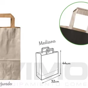 Bolsa asa plana kraft-verjurado m-32+16x44