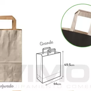 Bolsa asa plana Kraft-verjurado G-44+15x49