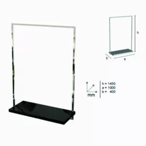 Expositor tubo cuadrado 20x20 blanco o negro brillo