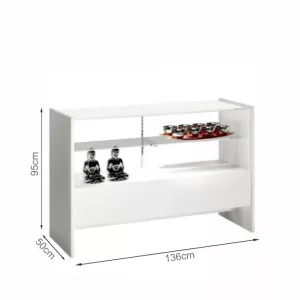 Mostrador vitrina alta 140cm alto 95cm