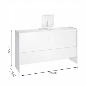 Mostrador Caja de 140cm alto 95cm BLANCO