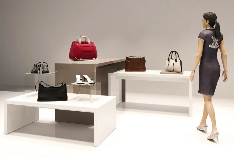 Góndola mesa escaparate madera