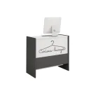 mostrador madera con vinilo