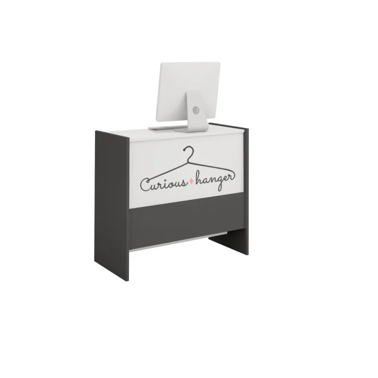 mostrador madera con vinilo