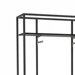 DETALLE Estantería Modular SQ con percheros, barra colgadora, estante y tarima (Tubo Cuadrado 25mm)