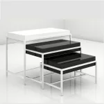 Juego 3 mesas nido tubo cuadrado SQ de 25mm tapa efecto regruesado