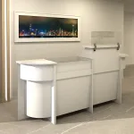 Mostrador madera recepción