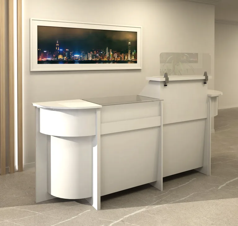 Mostrador madera recepción