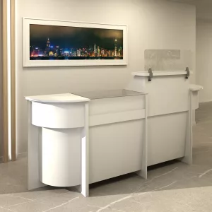 Mostrador madera recepción