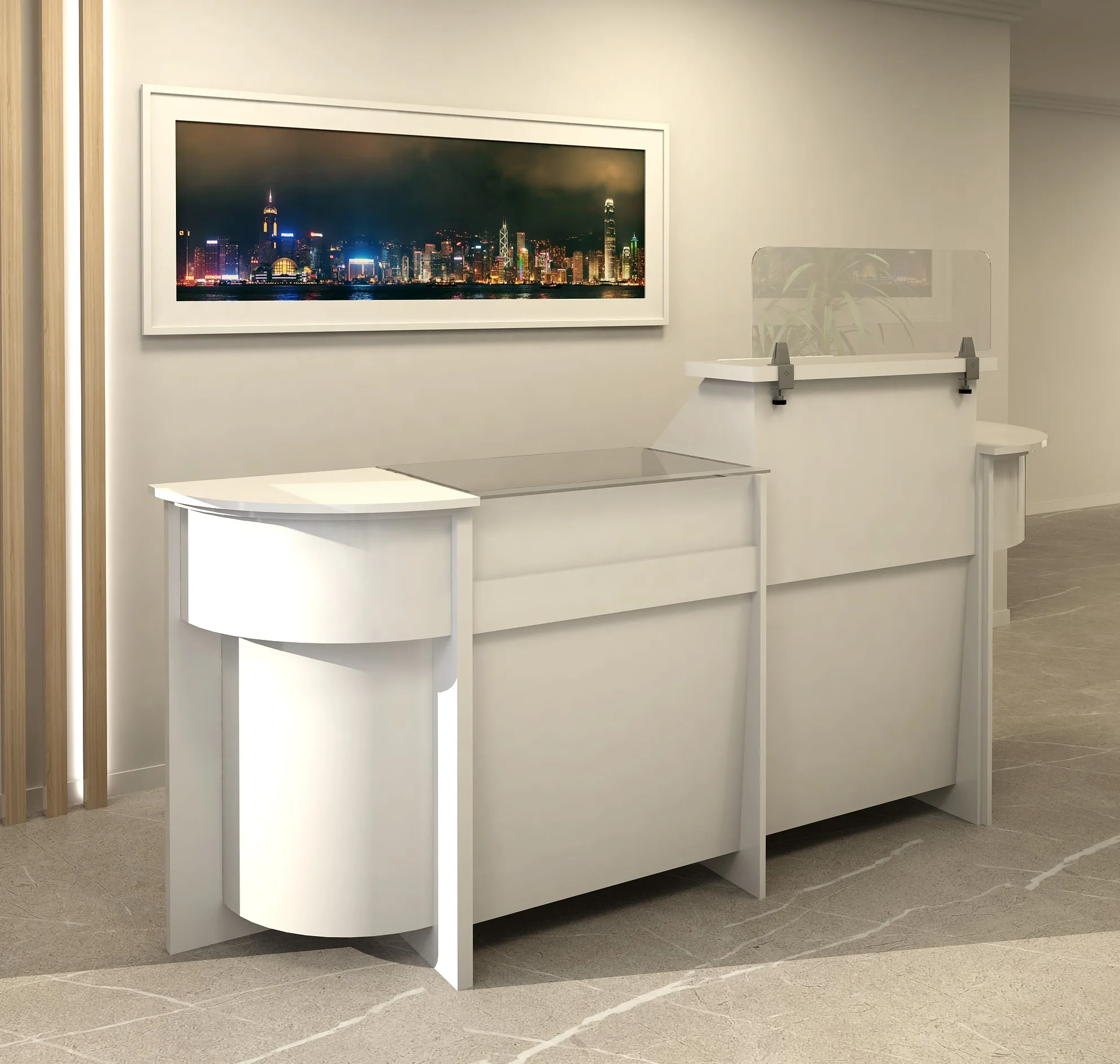 Mostrador madera recepción