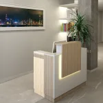 Mostrador madera recepción