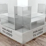 Vitrina isla de cristal templado