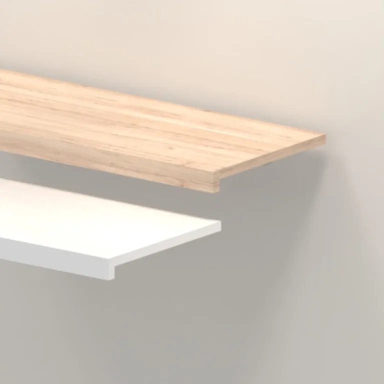 Estante melamina con frente regruesado