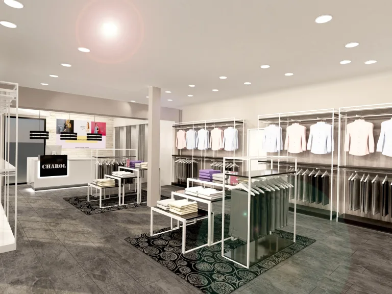 Estantería perchero tubo cuadrado.