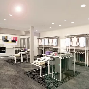 Estantería perchero tubo cuadrado.