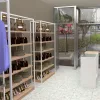 Estantería Modular SQ blanca-roble con estantes y tarima (Tubo Cuadrado25mm)