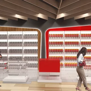 Estantería mostrador mobiliario de pared madera