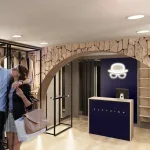 Mostrador caja madera