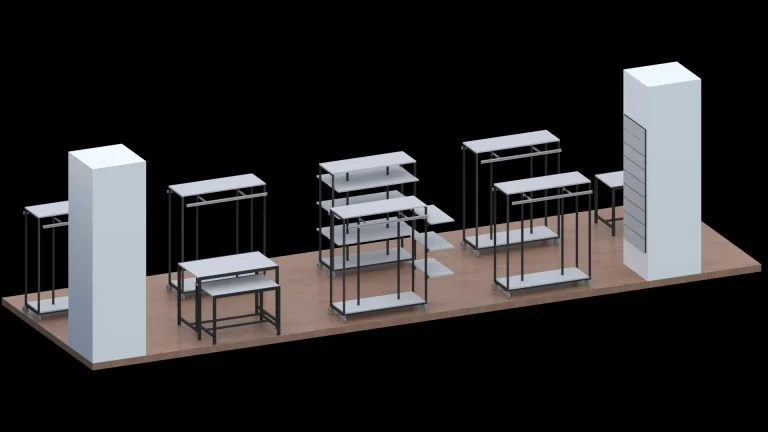 Góndola estantería tubo cuadrado