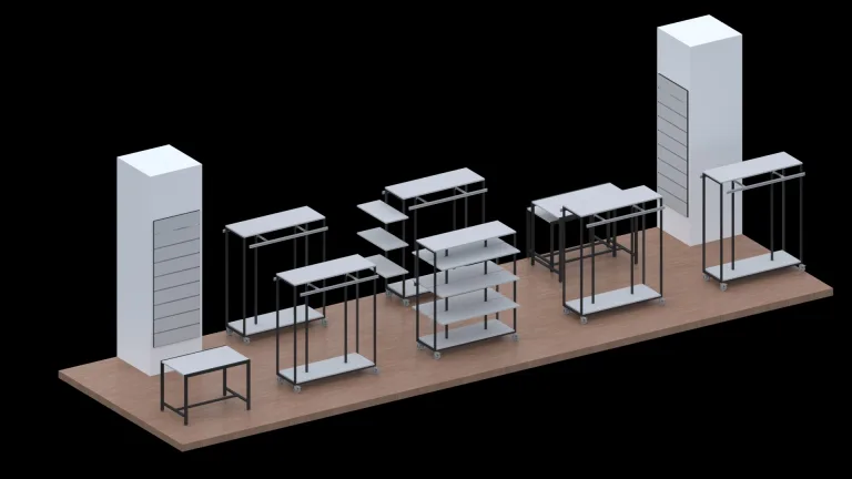 Góndola estantería tubo cuadrado
