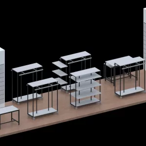 Góndola estantería tubo cuadrado