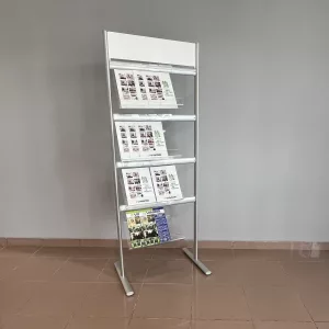 Expositor portafolletos 4 estantes metacrilato B