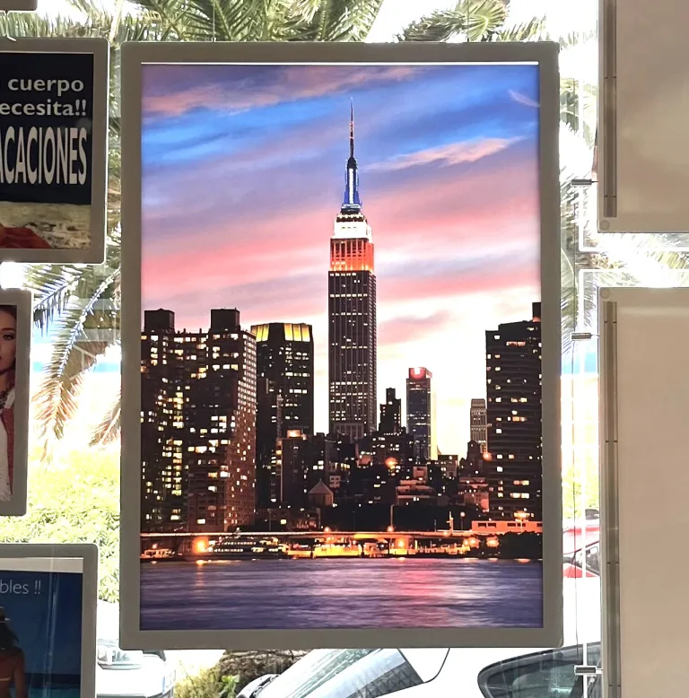 Carpeta led doble imán A1 carril multiposición