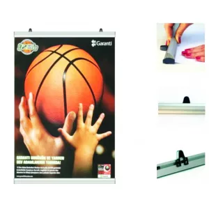 PERFIL AL TECHO CON PORTACARTEL DESPLEGABLE 42cm