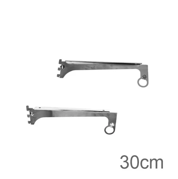 Set 2 ménsulas 30cm de cremallera para barra confección y estante