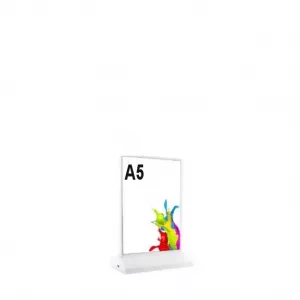 Portacartel led vertical T doble cara DIN A5 recargable