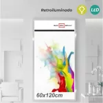 Portacartel led sobre 60x120cm con enganches a pared