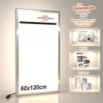 Portacartel led sobre 60x120cm con enganches a pared