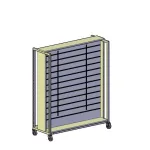 GONDOLA SQ HIERRO BLANCA ALTO H140cm CON FONDO LAMAS C/CREMALLERAS (BLANCO)