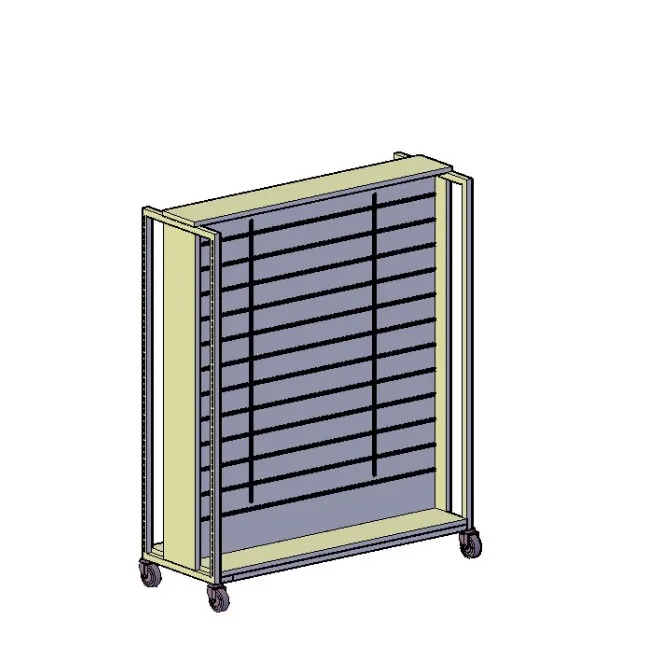 GONDOLA SQ HIERRO BLANCA ALTO H140cm CON FONDO LAMAS C/CREMALLERAS (BLANCO)