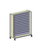 GONDOLA SQ HIERRO BLANCA ALTO H140cm CON FONDO LAMAS (BLANCO)