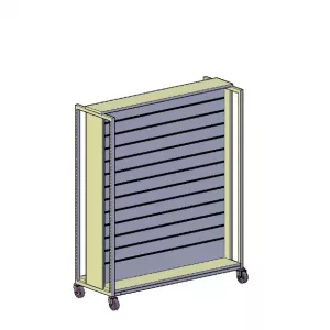 GONDOLA SQ HIERRO BLANCA ALTO H140cm CON FONDO LAMAS (BLANCO)