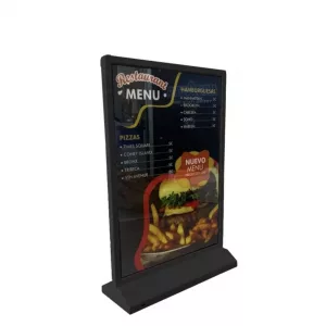 Portacartel led vertical "T" doble cara DIN A3 recargable