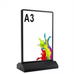 Portacartel led vertical T doble cara DIN A3 recargable