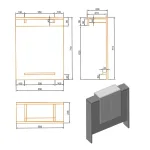Frontal doble para mesa y mostrador recepción
